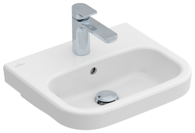 Handwaschbecken „Architectura“, mit Überlauf, mit Hahnlochbohrung 45 × 38 cm 
