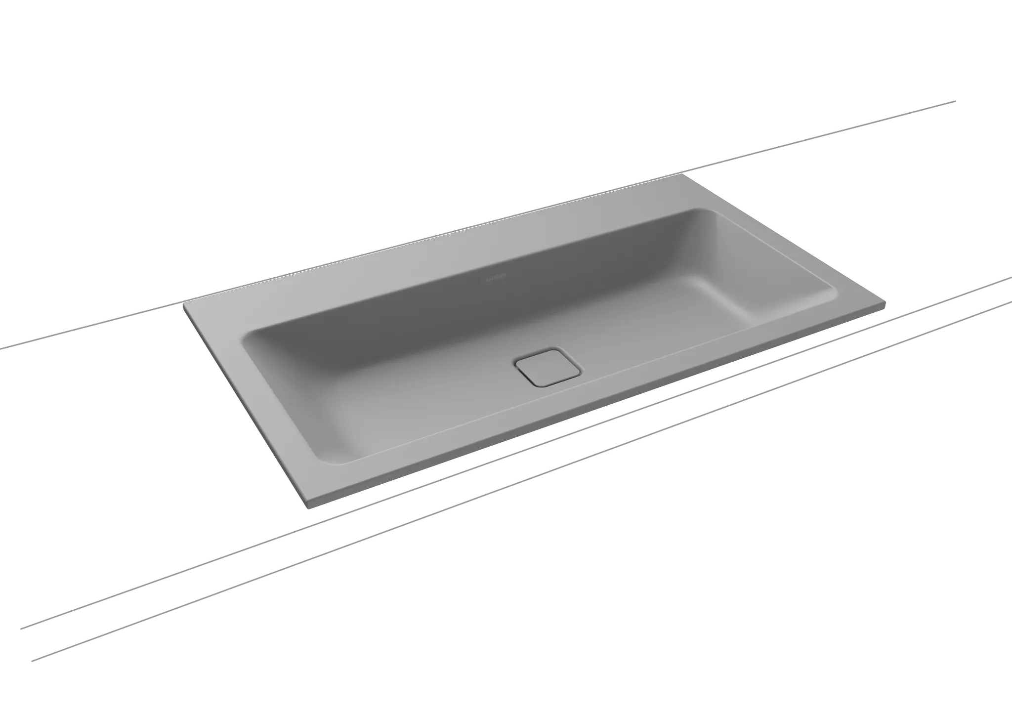 Einbauwaschtisch „Cono“ 90 × 50 cm, ohne Überlauf, mittig, mit Hahnlochbohrung in cool grey 30 mit Perl-Effekt Einbauwaschtisch „Cono“ 90 × 50 cm, ohne Überlauf, mittig, mit Hahnlochbohrung in cool grey 30 mit Perl-Effekt