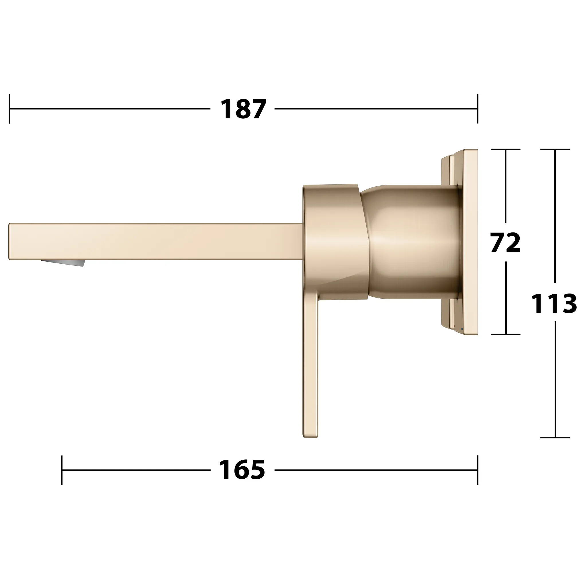 EHM-WT-Mischer Edition 11 51116, UP, Ausladung 165 mm, Bronze gebürstet