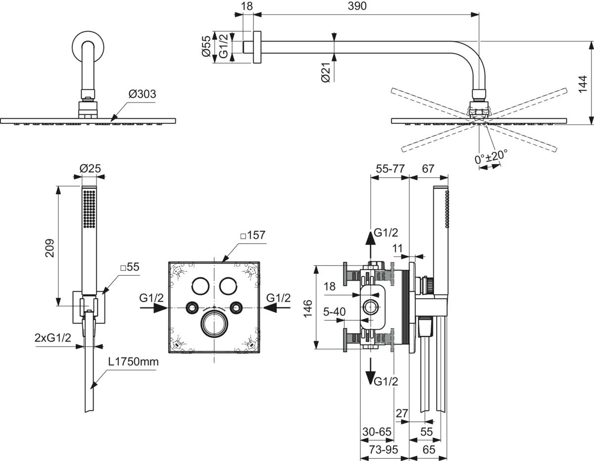 Armaturen-Paket 03 Ceratherm Navigo Chrom