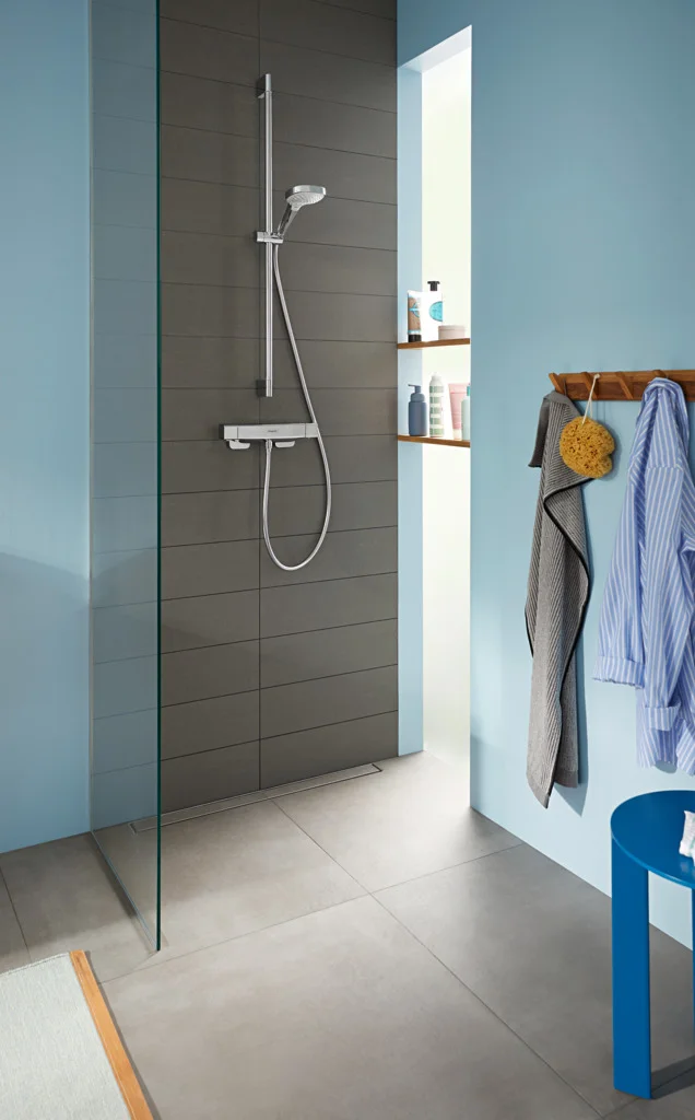 Hansgrohe Handbrause Croma Select E Vario EcoSmart, weiß/chrom, 110 mm Brausekopfgröße, Rain/TurboRain/IntenseRain Strahlarten, QuickClean, max. Durchfluss 8 l/min bei 3 bar