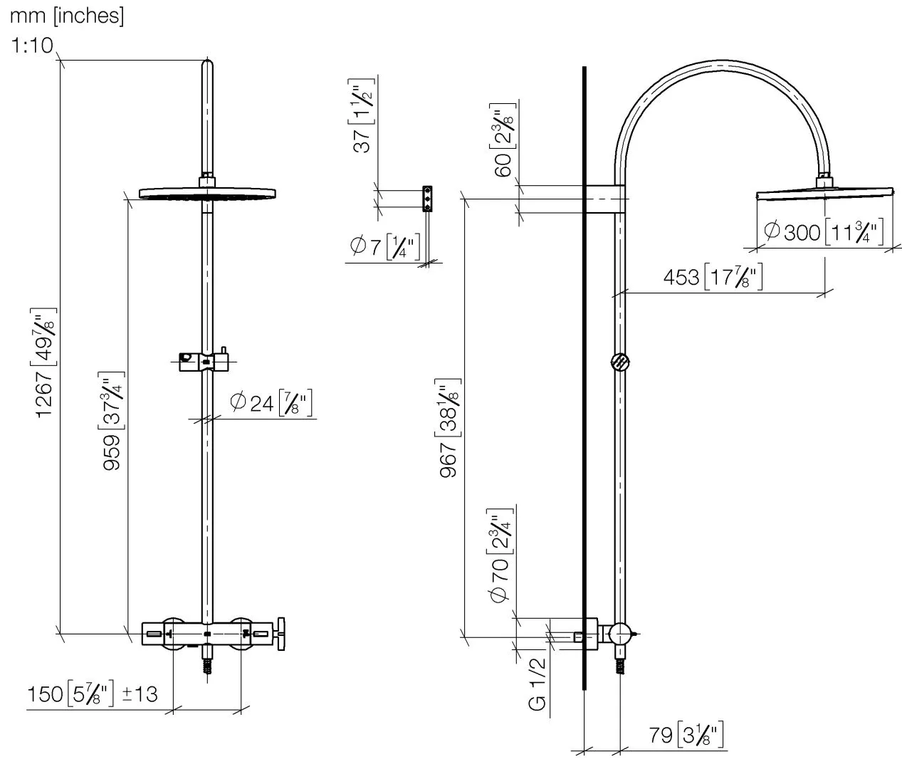 Showerpipe mit Brause-Thermostat ohne Handbrause VAIA Chrom 34460809