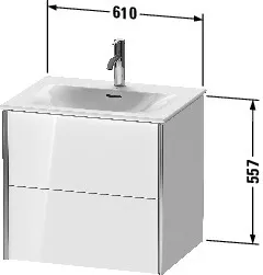 Duravit Waschtischunterschrank wandhängend „XViu“ 61 × 55,7 × 48 cm in Flannel Grey Hochglanz