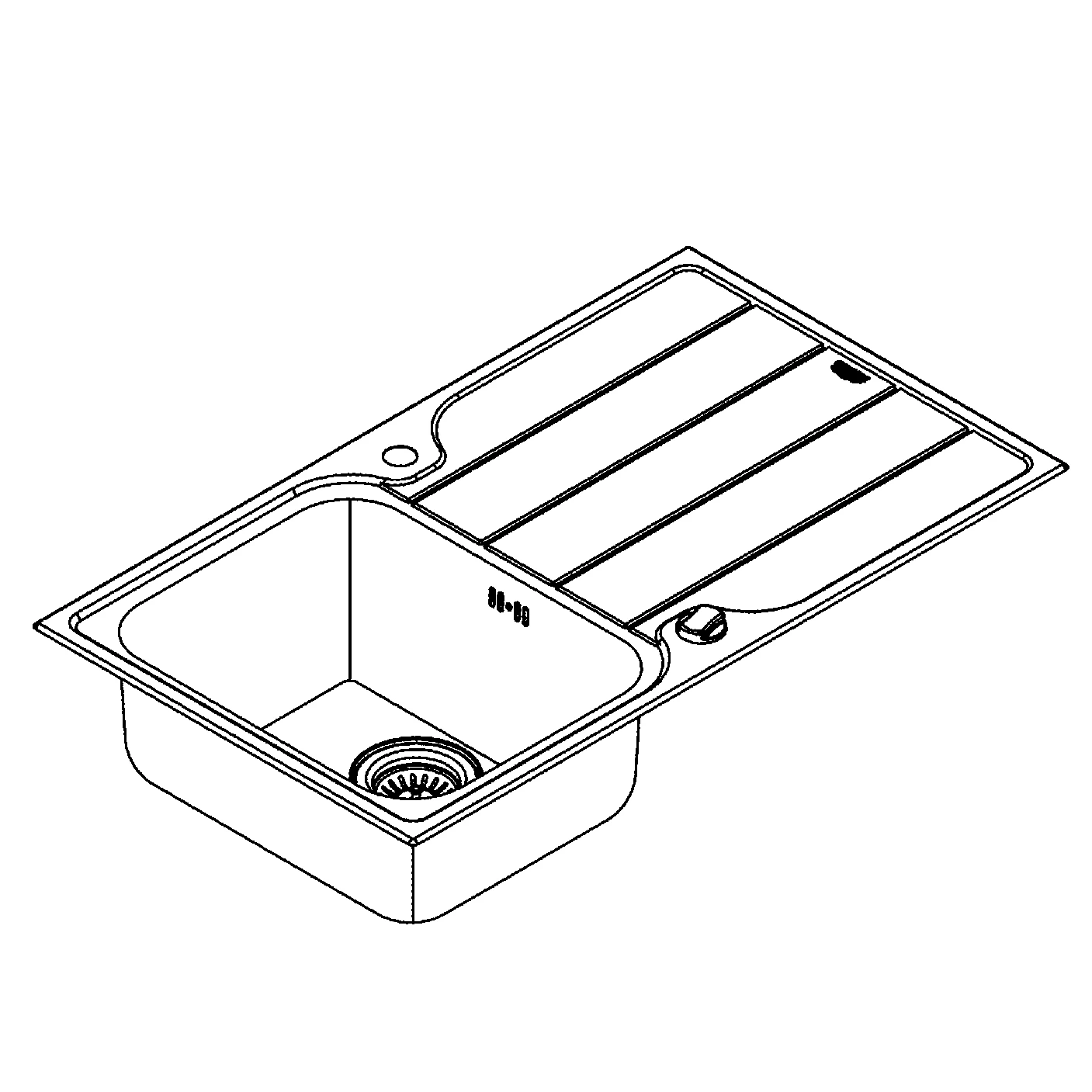 Küchenspülen-Set Minta 31573_1, bestehend aus K500 Edelstahlspüle mit Abtropffläche (31 571 SD1), Minta Einhand-Spültischbatterie (32 168 000), Einlochmontage, edelstahl/chrom