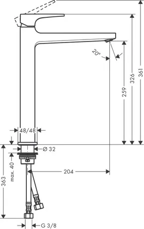 Hansgrohe Metropol Einhebel-Waschtischmischer 260 Chrom Hansgrohe Metropol Einhebel-Waschtischmischer 260 Chrom