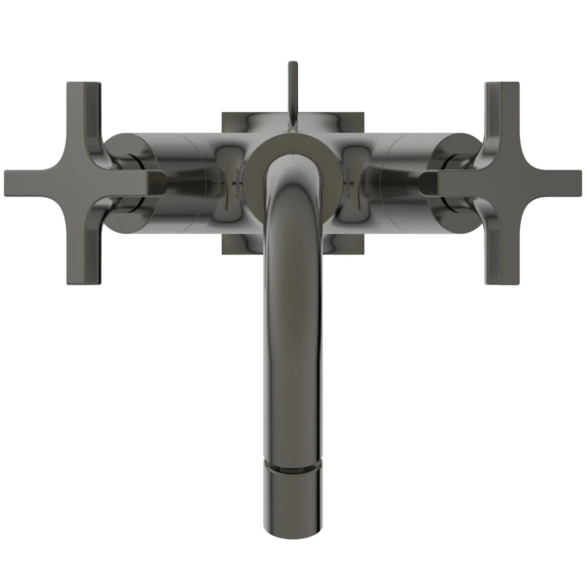 Bidetarmatur Joy Neo mit Ablaufgarnitur Ausladung 115mm Kreuzgriffe Magnetic Grey Bidetarmatur Joy Neo mit Ablaufgarnitur Ausladung 115mm Kreuzgriffe Magnetic Grey