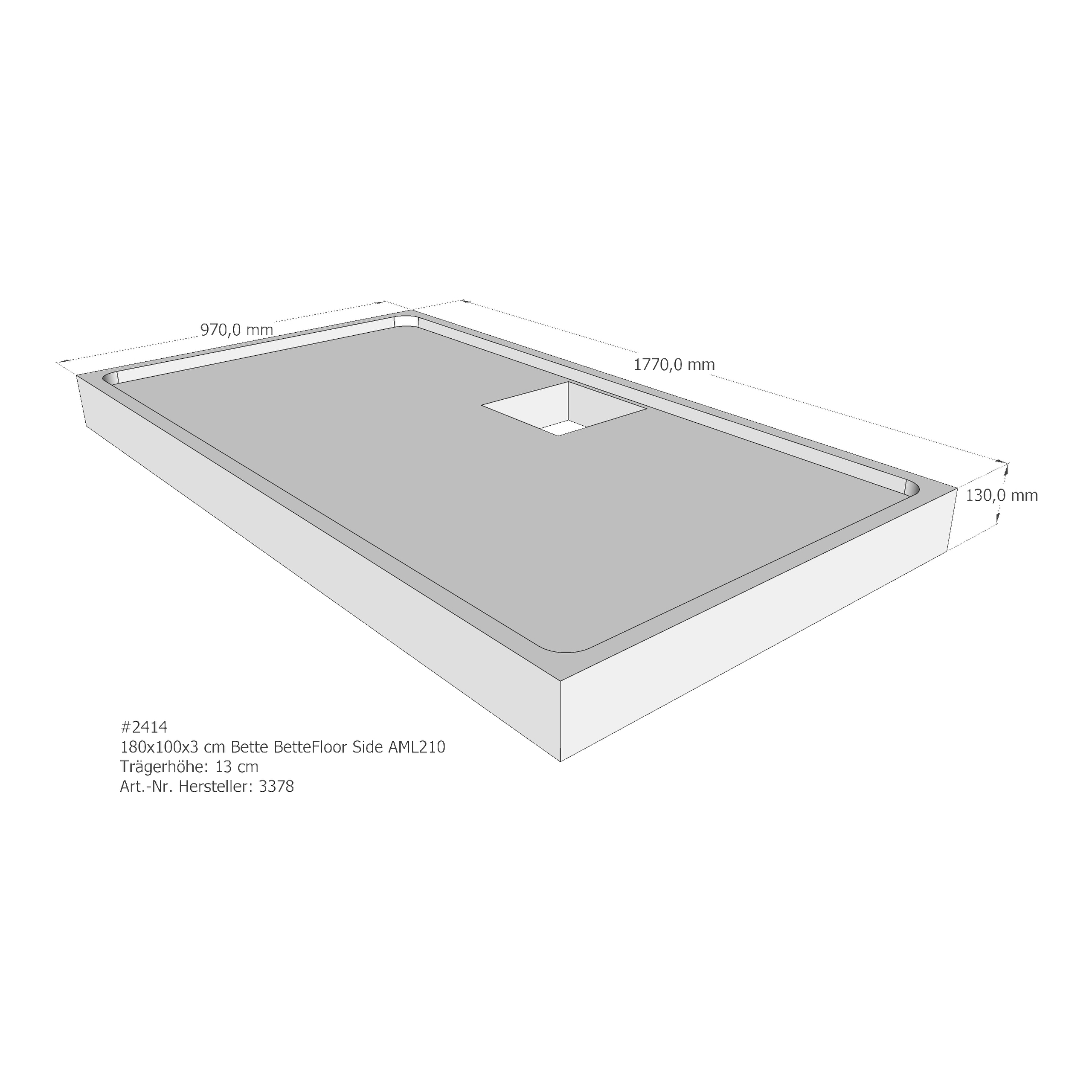Duschwannenträger für Bette Floor Side 180 × 100 × 3 cm Breite: 100 cm / Länge: 180 cm Duschwannenträger für Bette Floor Side 180 × 100 × 3 cm Breite: 100 cm / Länge: 180 cm