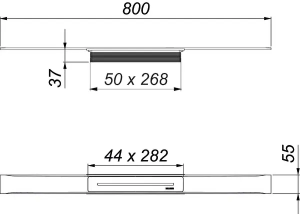 Duschrinne CeraFloor Select Edelstahl matt, 800 mm