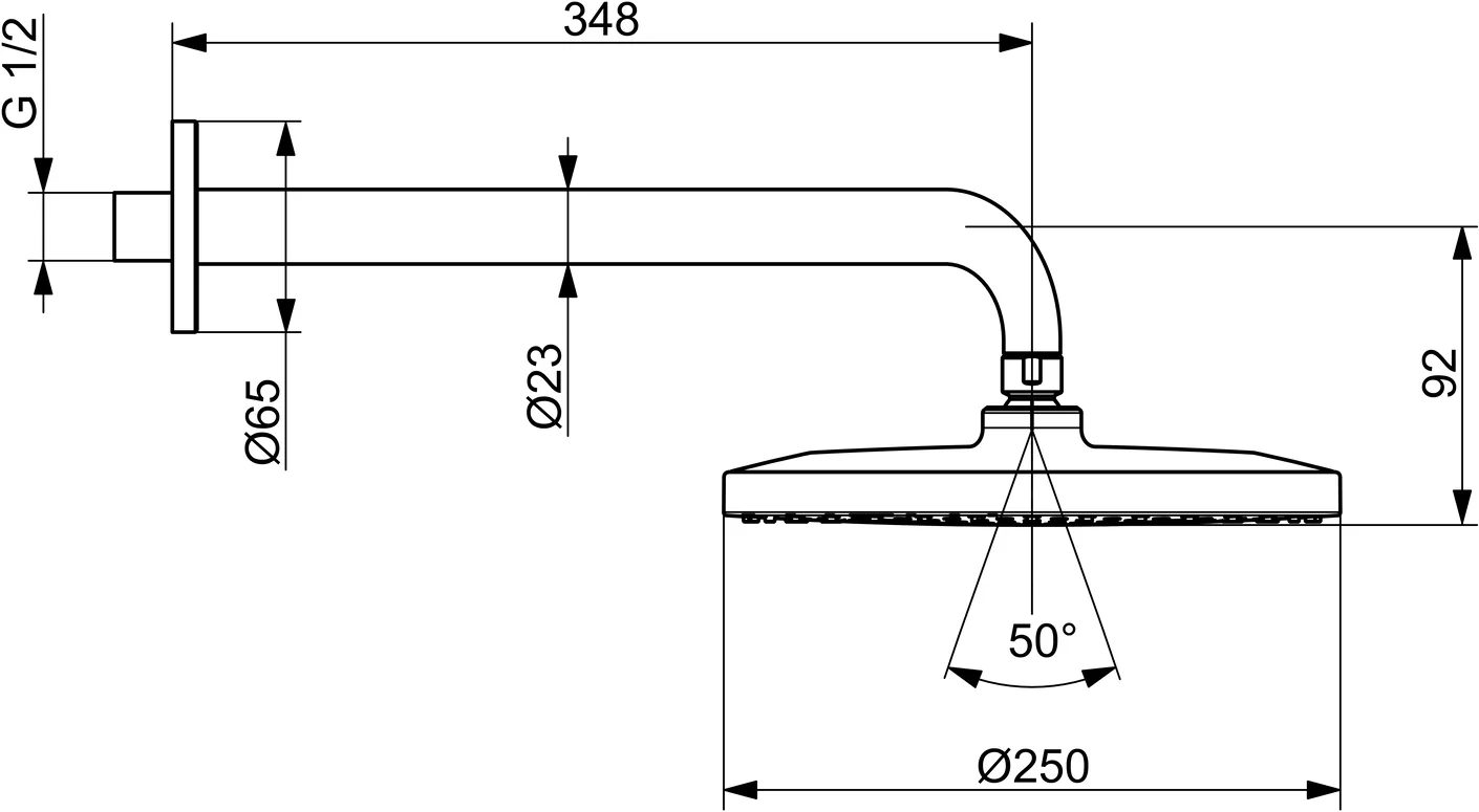 HansaVIVA Kopfbrause HansaVIVA 4426 1-strahlig d 250 mm Stahl gebürstet HansaVIVA Kopfbrause HansaVIVA 4426 1-strahlig d 250 mm Stahl gebürstet