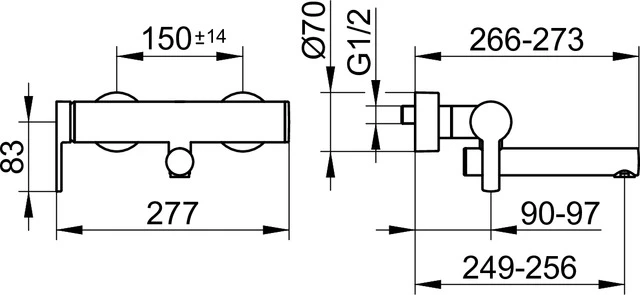 Plan blue 53921010225 Einhebel-Waschtischmischer Wandmontage Ausladung 250 mm verchromt Plan blue 53921010225 Einhebel-Waschtischmischer Wandmontage Ausladung 250 mm verchromt