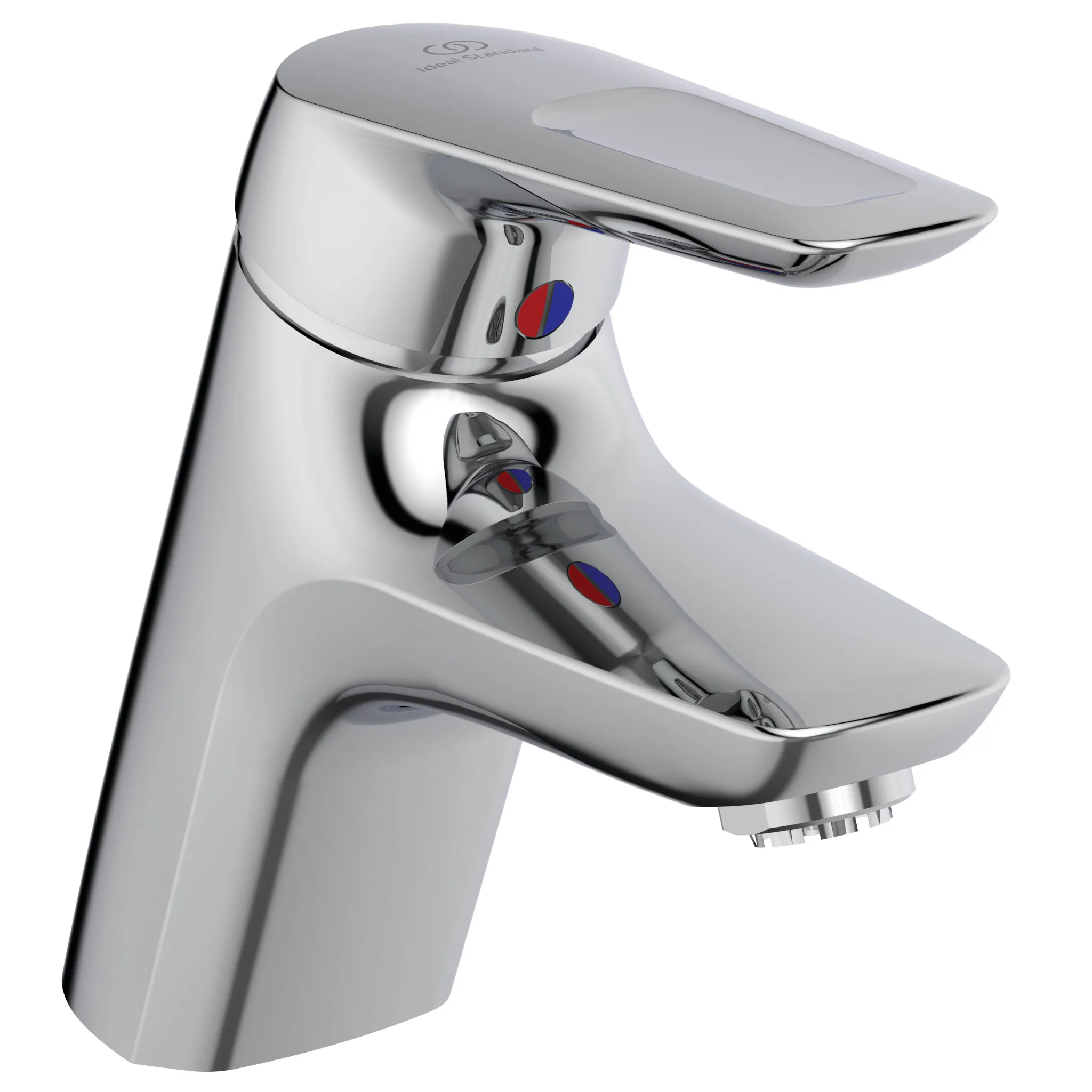 Waschtischarmatur Ceramix Blue, Niederdruck, mit Ablaufgarnitur, Ausladung 135mm, Chrom Waschtischarmatur Ceramix Blue, Niederdruck, mit Ablaufgarnitur, Ausladung 135mm, Chrom