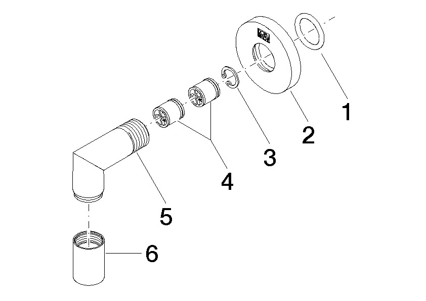 Wandanschlussbogen in messing (gebürstet, 23 kt vergoldet) Wandanschlussbogen in messing (gebürstet, 23 kt vergoldet)