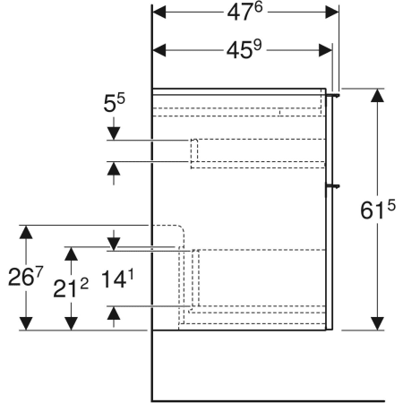 Geberit Waschtischunterschrank „Icon“ 118,4 × 61,5 × 47,6 cm Geberit Waschtischunterschrank „Icon“ 118,4 × 61,5 × 47,6 cm