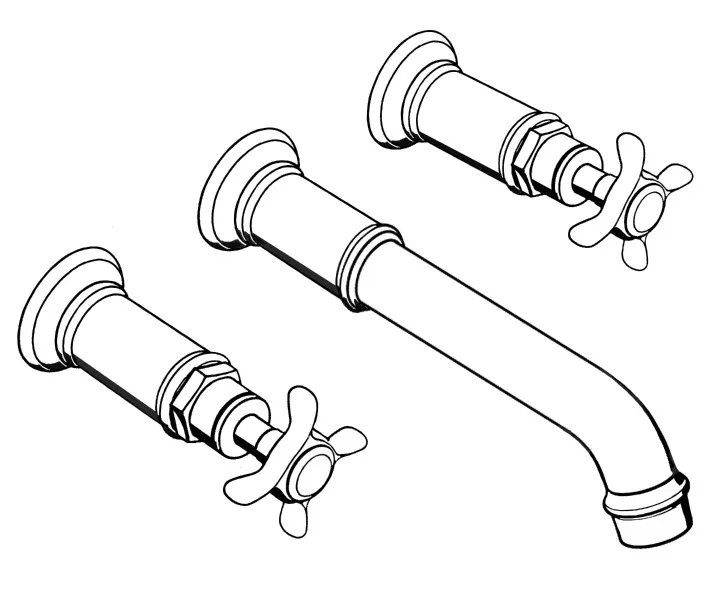 3-Loch Waschtischarmatur Axor Montreux Wand Fertigset chrom 3-Loch Waschtischarmatur Axor Montreux Wand Fertigset chrom