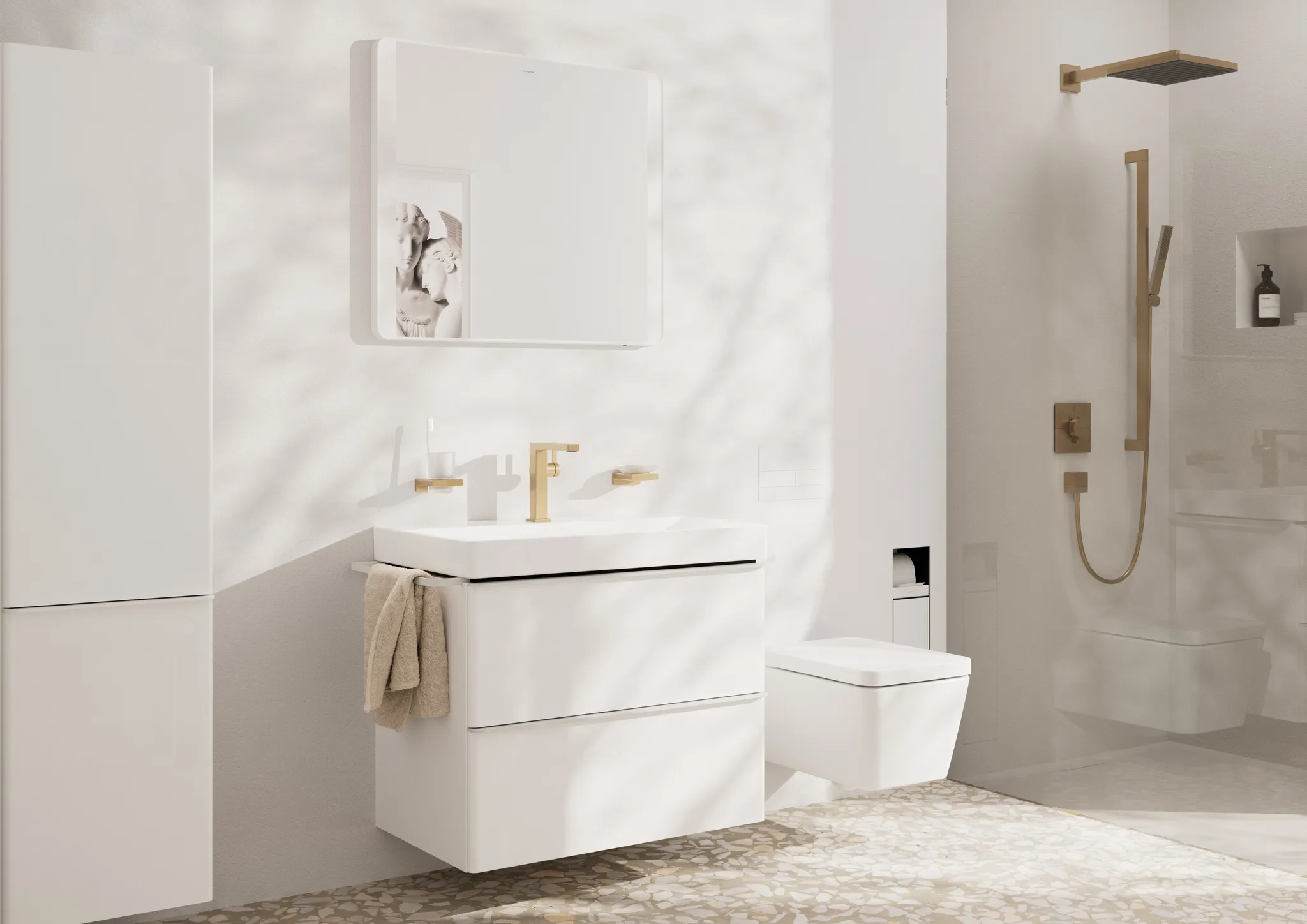 Hansgrohe Spiegel „Xarita Lite Q“ in Mattweiß Hansgrohe Spiegel „Xarita Lite Q“ in Mattweiß