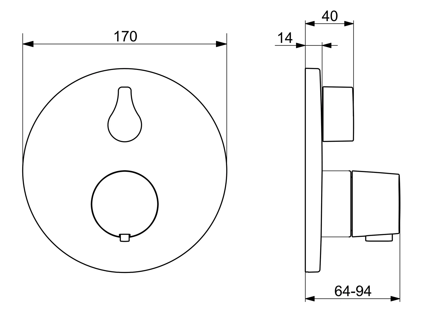 HansaLIVING Wannen- und Brausearmatur Fertigmontageset für Wanne/Brause HansaLIVING 8114 Rosette rund DN15 Chrom