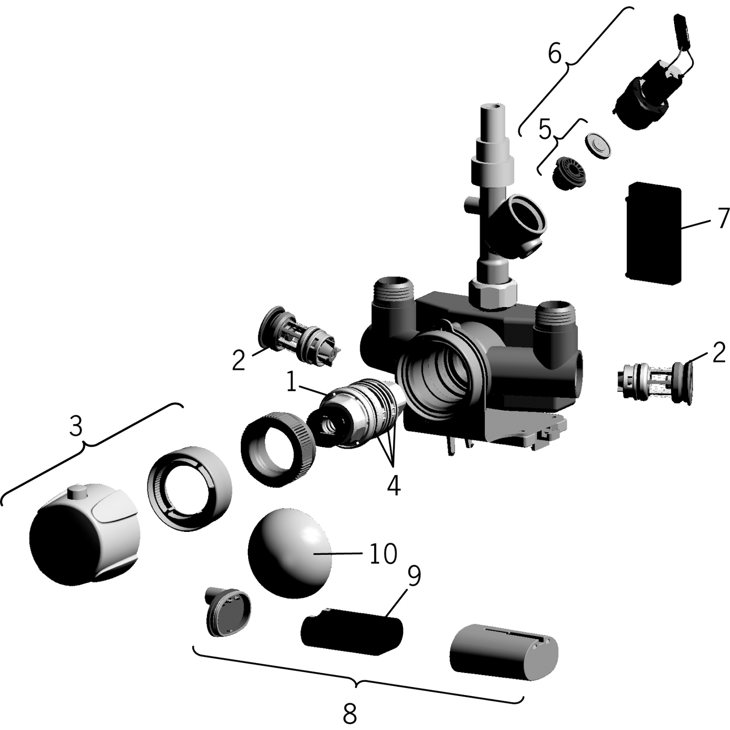 HA Duschpaneel HANSAELECTRA 6415 6 V DN15 Aluminium/Chrom