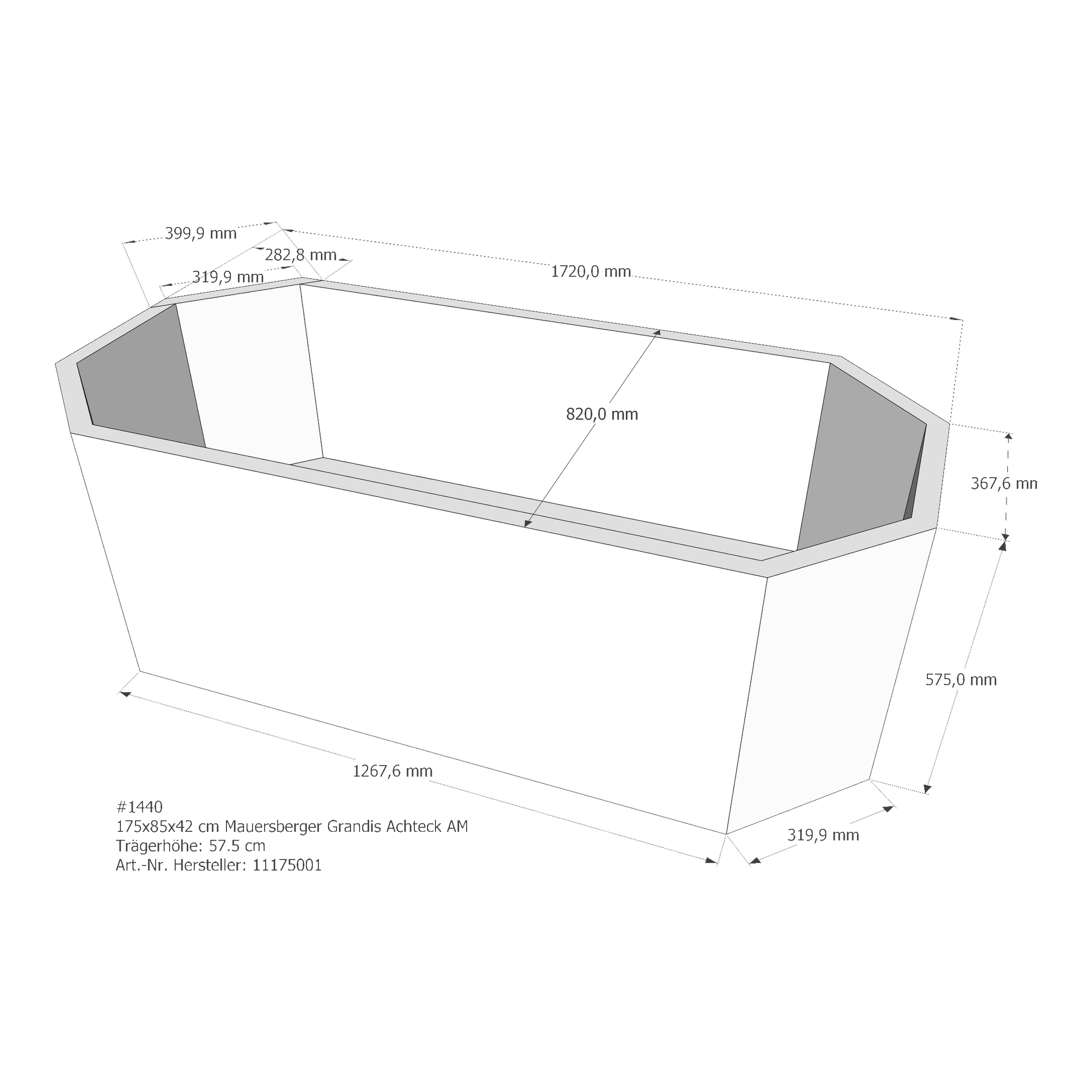 Badewannenträger für Mauersberger Grandis 175 × 85 × 42 cm Badewannenträger für Mauersberger Grandis 175 × 85 × 42 cm