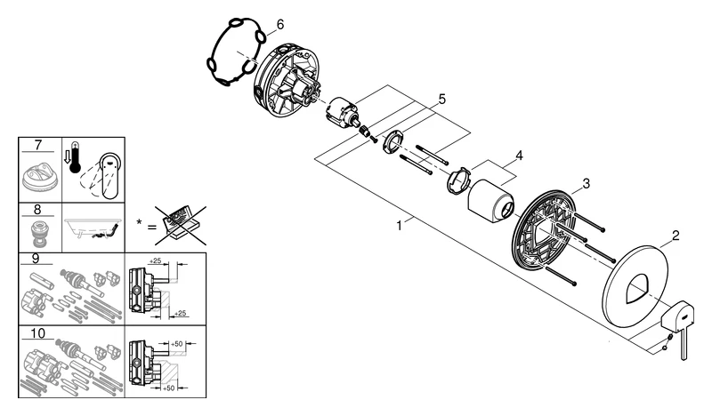 Einhand-Brausebatterie Plus 24059_3, Fertigmontageset für Rapido SmartBox, chrom Einhand-Brausebatterie Plus 24059_3, Fertigmontageset für Rapido SmartBox, chrom
