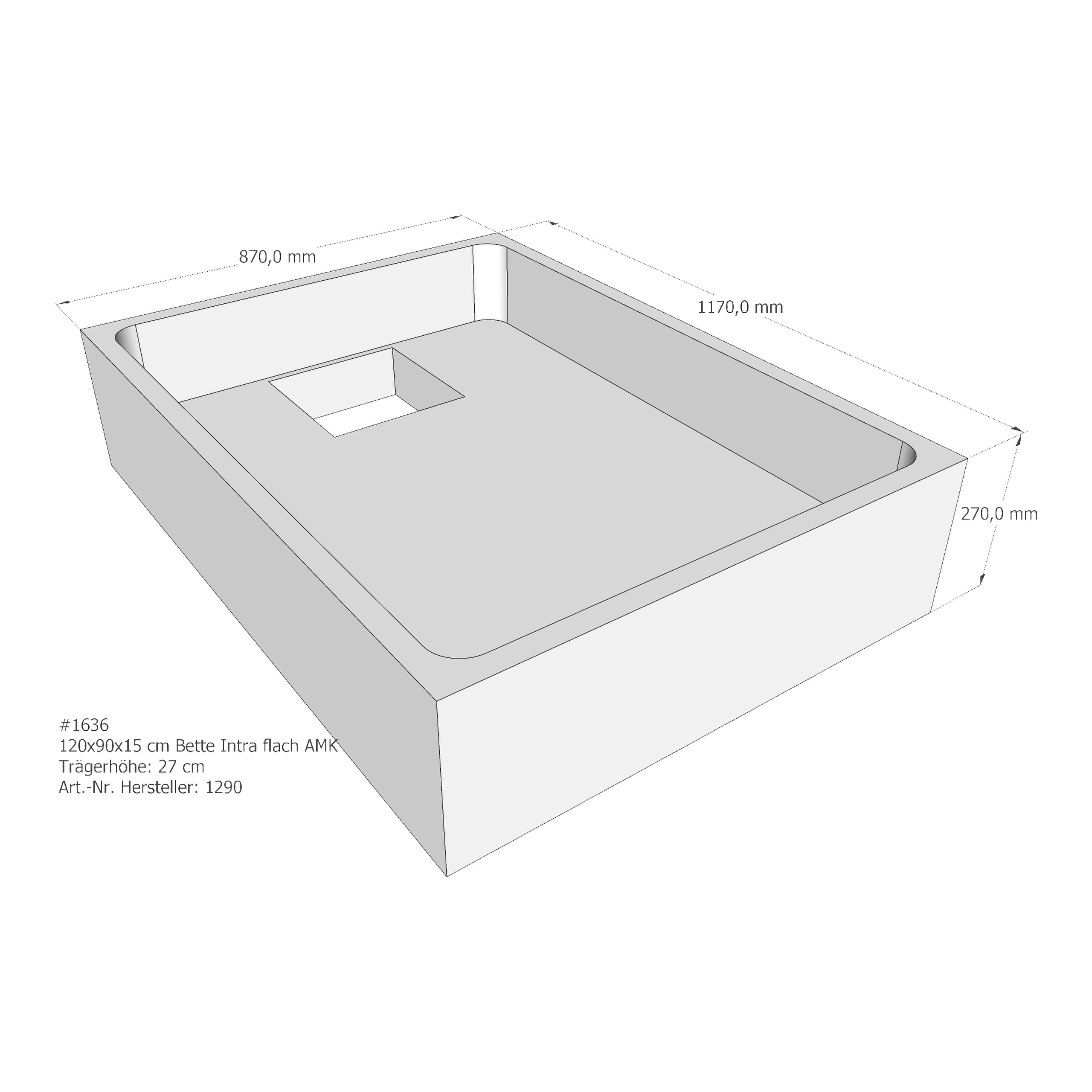 Duschwannenträger für Bette Quinta (flach/Intra) 120 × 90 × 15 cm Breite: 90 cm / Länge: 120 cm Duschwannenträger für Bette Quinta (flach/Intra) 120 × 90 × 15 cm Breite: 90 cm / Länge: 120 cm