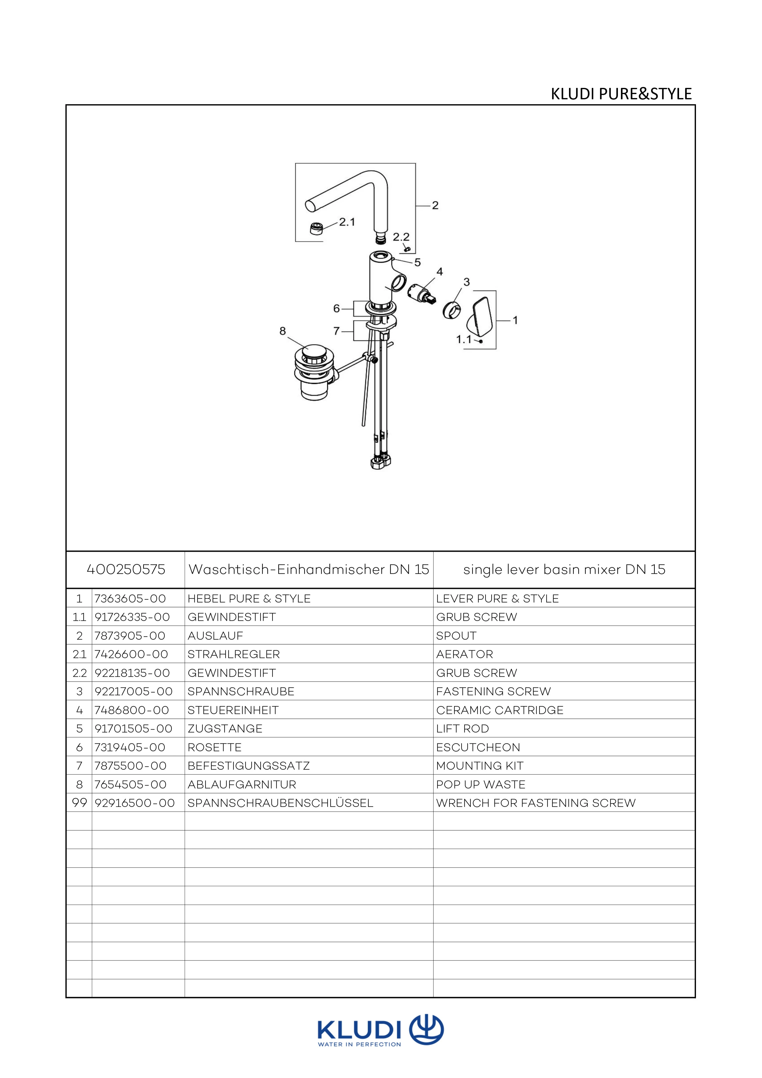 PURE & STYLE WTEHM mit seitl. Bed. mit Metallablaufgarnitur chrom PURE & STYLE WTEHM mit seitl. Bed. mit Metallablaufgarnitur chrom