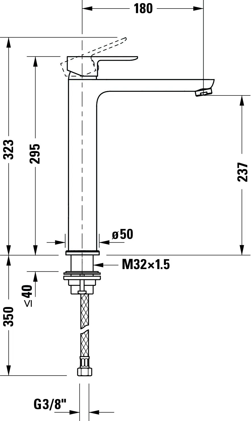 A.1 Einhebel.Waschtischmischer Xl mit Zugstange