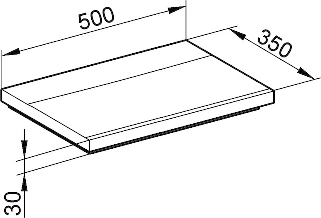 KEUCO Einbauwaschtisch „Royal Reflex“, ohne Hahnlochbohrung in Weiß, 500 × 350 × 30 mm
