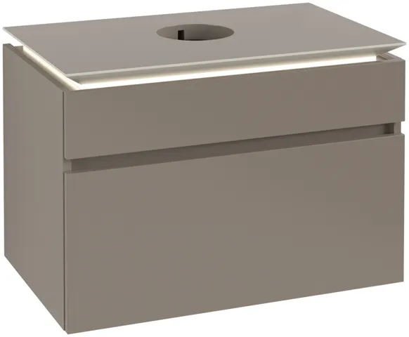 Villeroy & Boch Waschtischunterschrank „Legato“ für Schrankwaschtisch 800 × 550 × 500 mm Truffle Grey, für Becken mittig