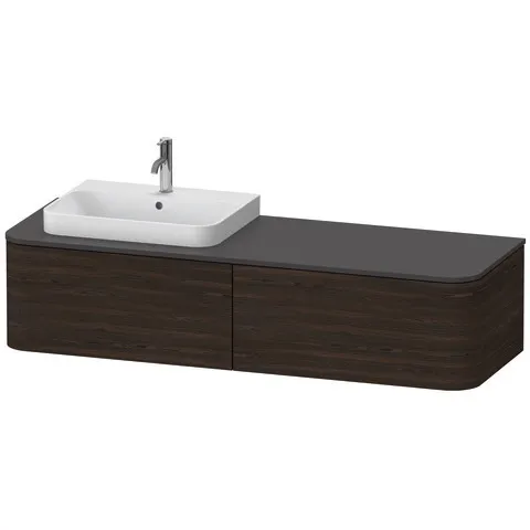 Duravit Waschtischunterschrank wandhängend „Happy D.2 Plus“ Nussbaum gebürstet