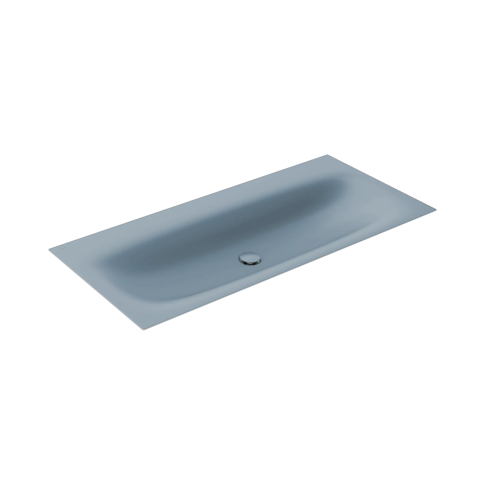 KEUCO Emaille-Einbauwaschtisch „Edition 11 Art“, ohne Hahnlochbohrung in Blue Satin, 1206 × 493 × 4 mm