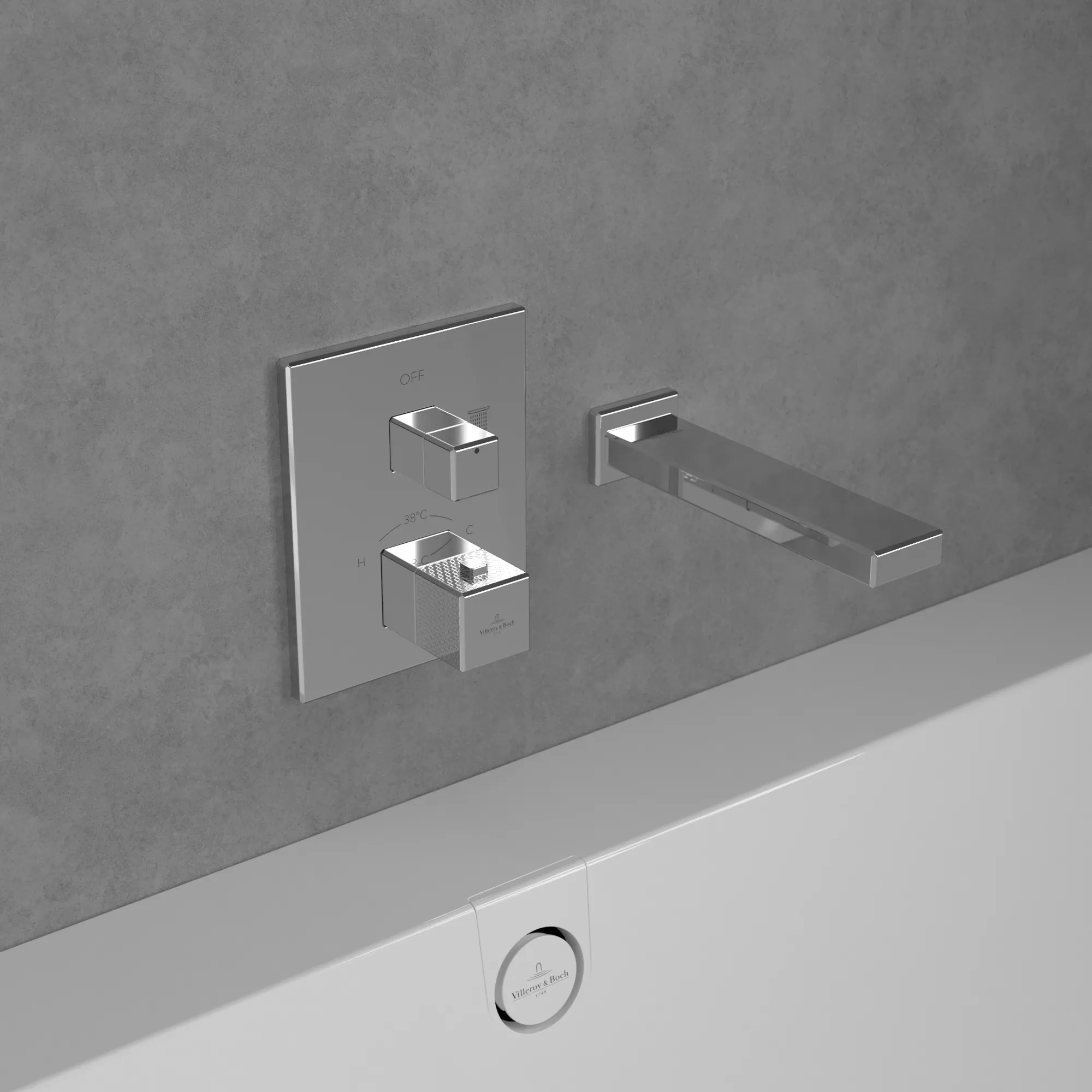 Einhand-Unterputz-Armatur „Mettlach“ 12,9 cm in Chrom Einhand-Unterputz-Armatur „Mettlach“ 12,9 cm in Chrom