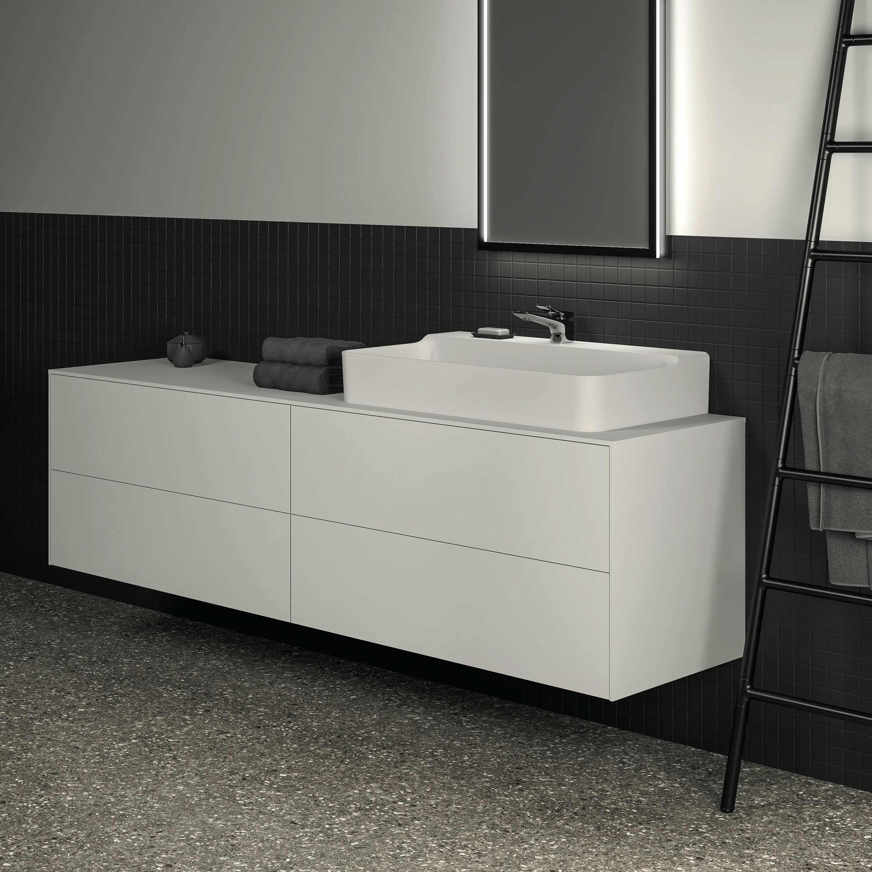 Ideal Standard Waschtischunterschrank „Conca“ 198,7 × 55 × 50,5 cm Weiß matt lackiert