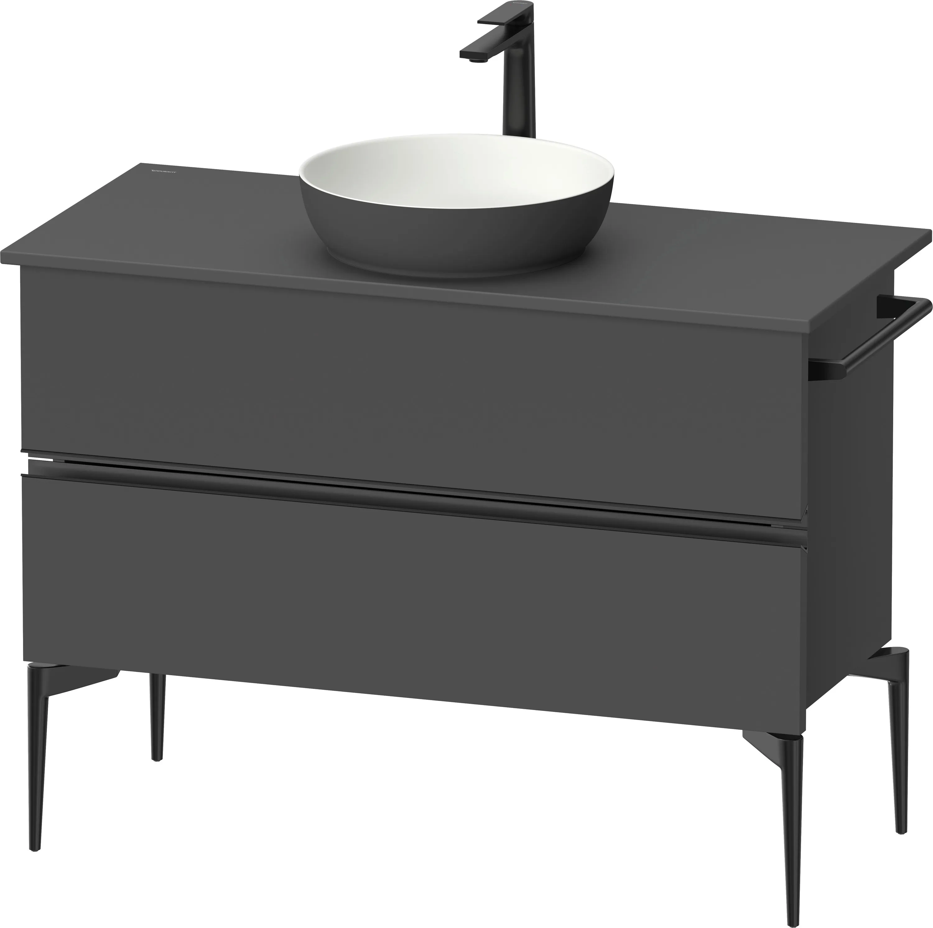 Duravit Waschtischunterschrank „Sivida“ 104,5 × 54,8 × 47,5 cm Graphit Matt