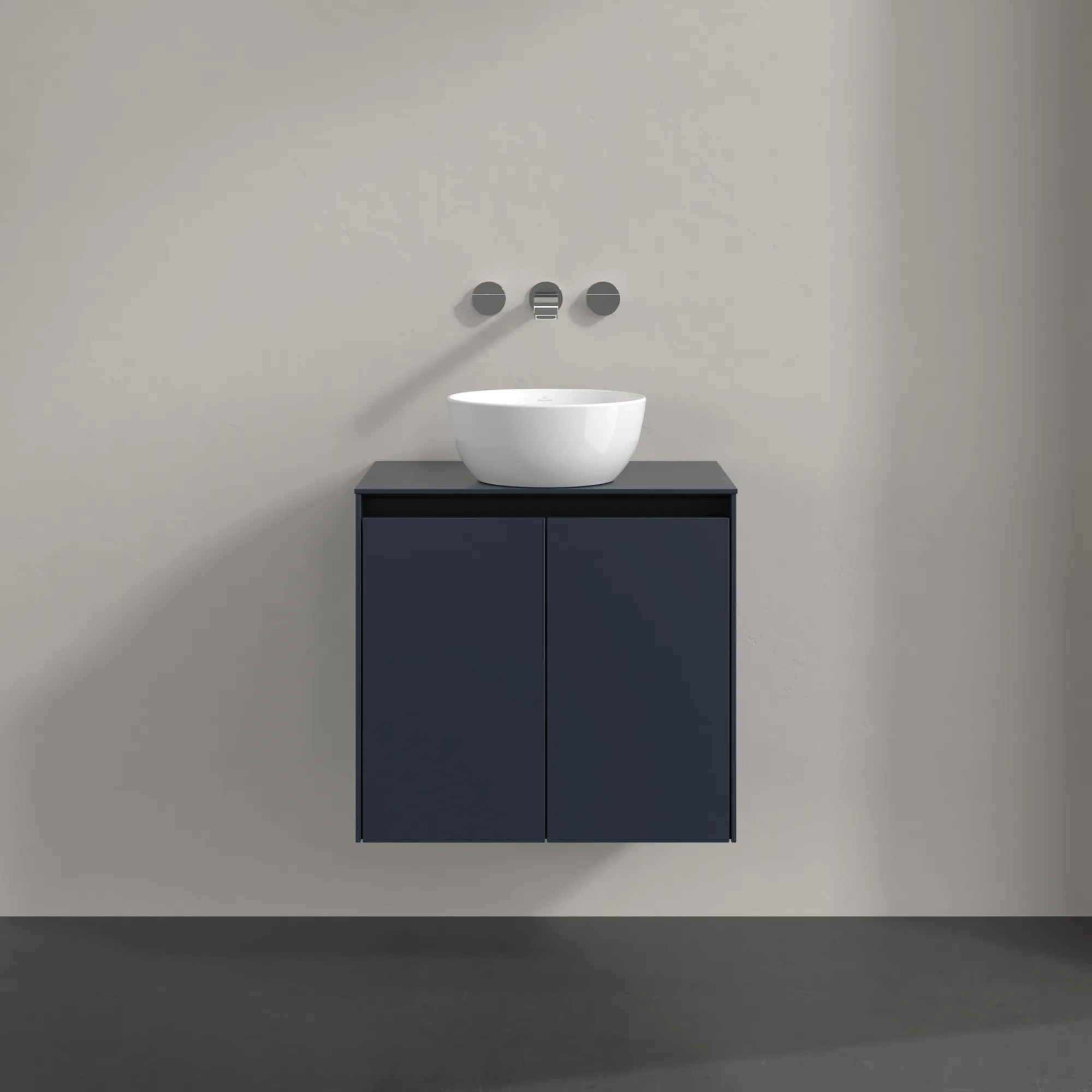 Villeroy & Boch Waschtischunterschrank „Collaro“ 600 × 548 × 380 mm Marine Blue, für Becken mittig, mit Beleuchtung Villeroy & Boch Waschtischunterschrank „Collaro“ 600 × 548 × 380 mm Marine Blue, für Becken mittig, mit Beleuchtung