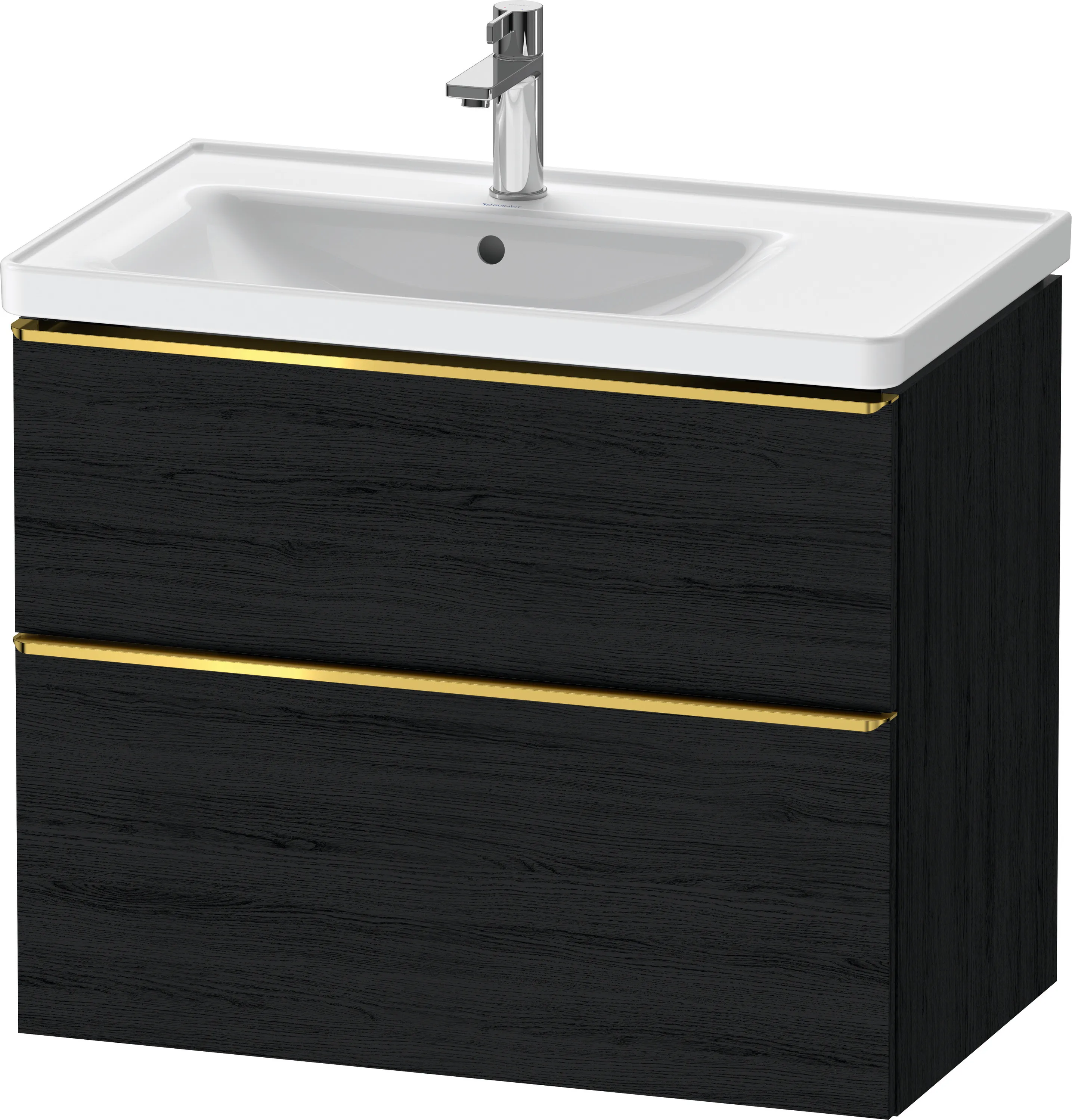 Duravit Waschtischunterschrank wandhängend „D-Neo“ 78,4 × 62,5 × 45,2 cm Eiche Schwarz