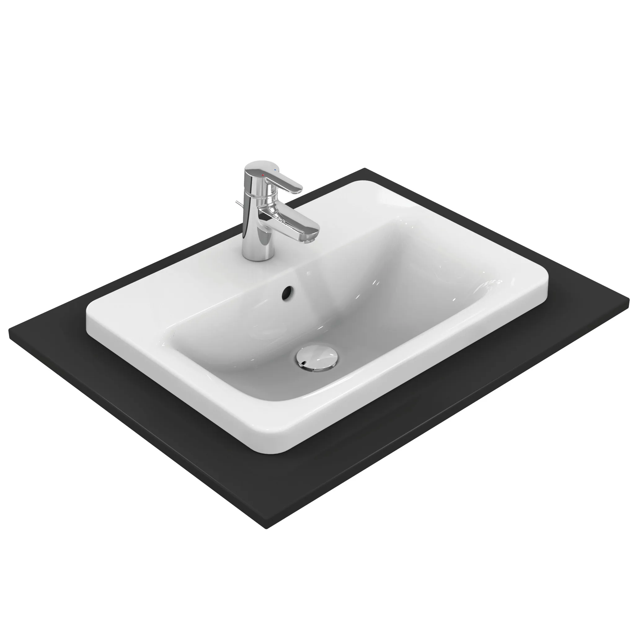 Ideal Standard Einbauwaschtisch Connect, rechteckig, 1 Hahnloch, weiß, 580x420x175 mm Ideal Standard Einbauwaschtisch Connect, rechteckig, 1 Hahnloch, weiß, 580x420x175 mm