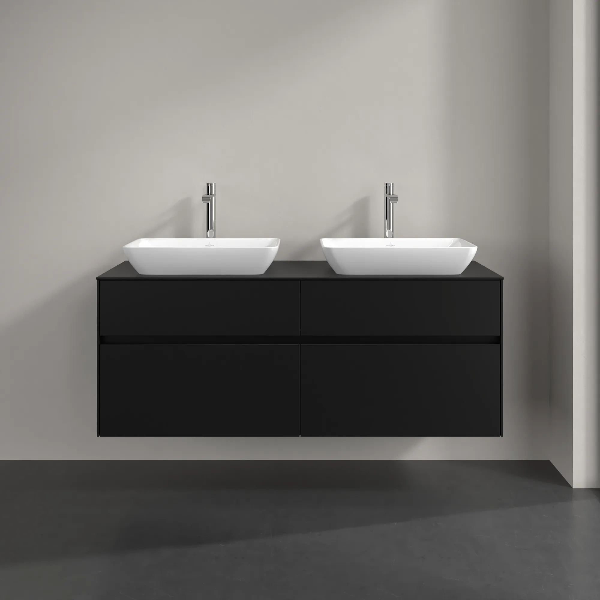 Villeroy & Boch Collaro Waschbeckenunterschrank C11900, 1400 x 548 x 500 mm, Volcano Black