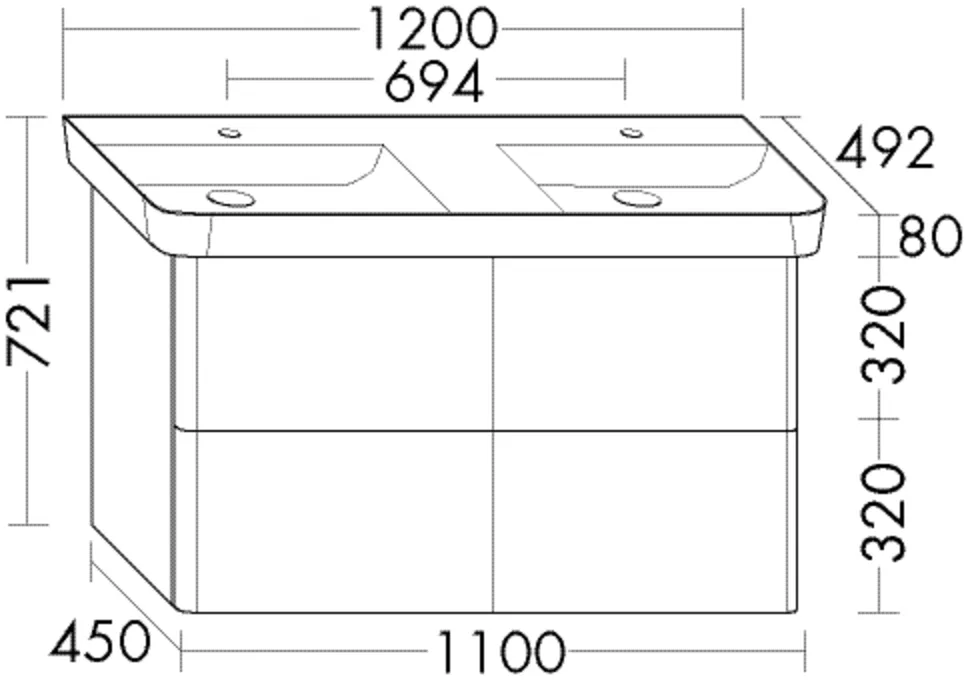 burgbad Iveo Migu-Waschtisch+WTU (SFFY120), Mineralguss, 492x1200x721 burgbad Iveo Migu-Waschtisch+WTU (SFFY120), Mineralguss, 492x1200x721