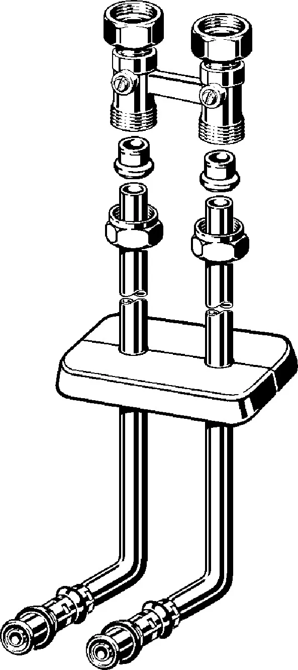 Viega „Sanfix P“ Heizkörperanschlussset vernickelt Viega „Sanfix P“ Heizkörperanschlussset vernickelt