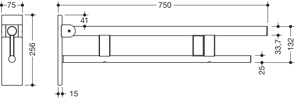 HEWI Stützklappgriff „System 900“