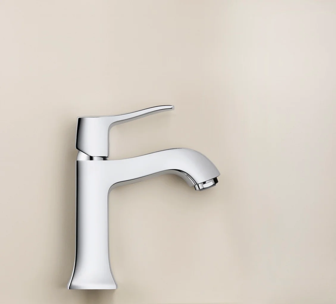 Hansgrohe Metris Classic Einhebel-Waschtischmischer, Chrom, Ausladung 113 mm, ComfortZone 100, Keramikmischsystem, max. Durchflussmenge 5 l/min bei 3 bar