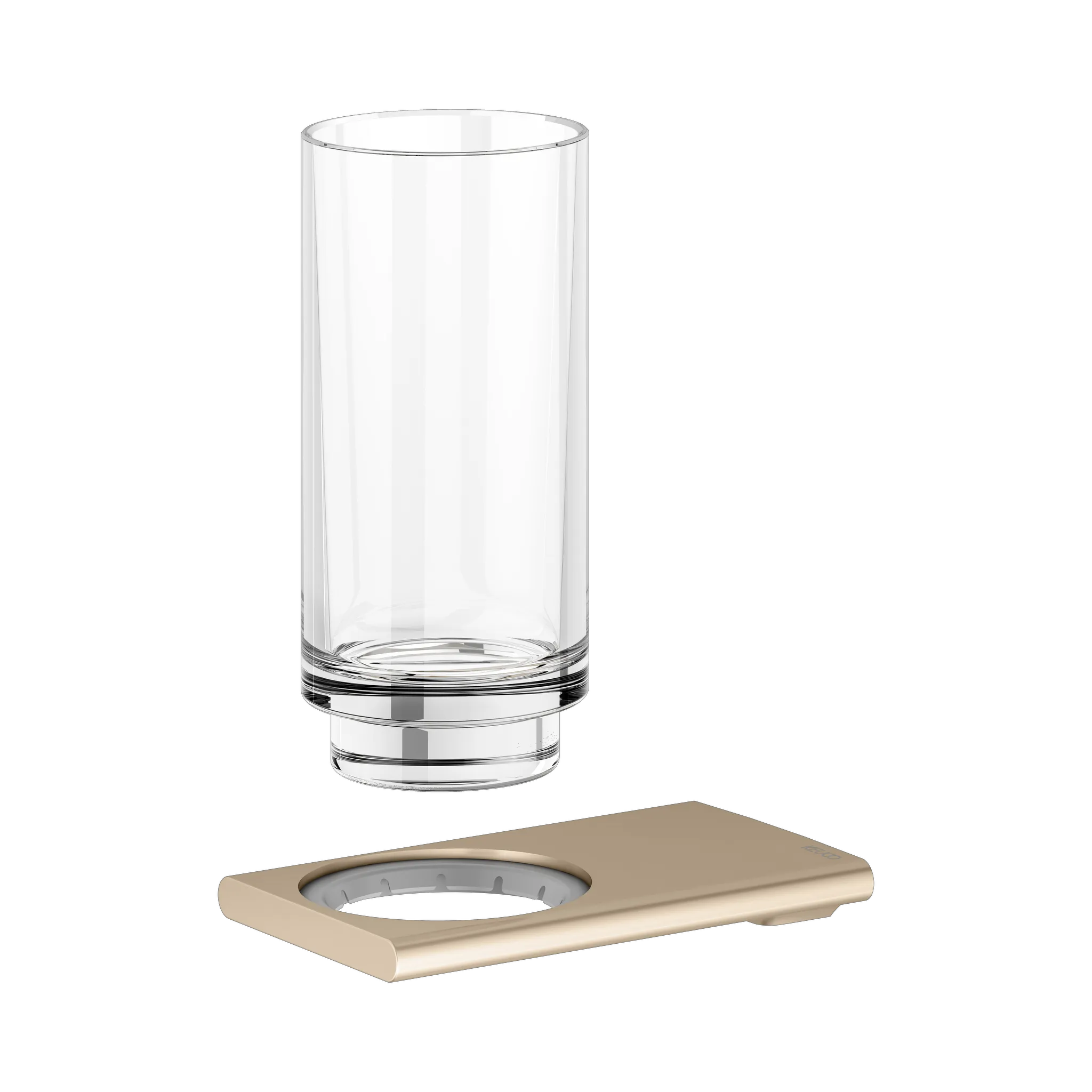KEUCO EDITION 400 Glashalter mit Echtkristall-Glas Bronze gebürstet