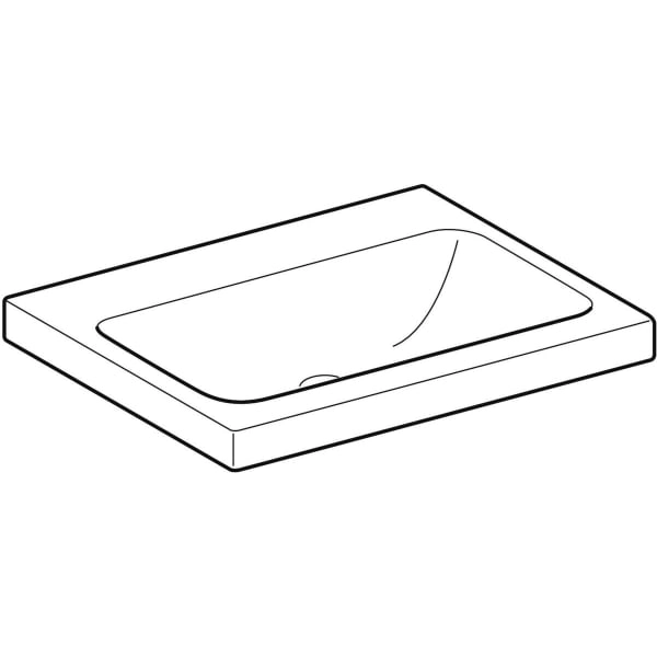 Wandwaschtisch „iCon Light“, mittig, rechteckig 60 × 48 cm