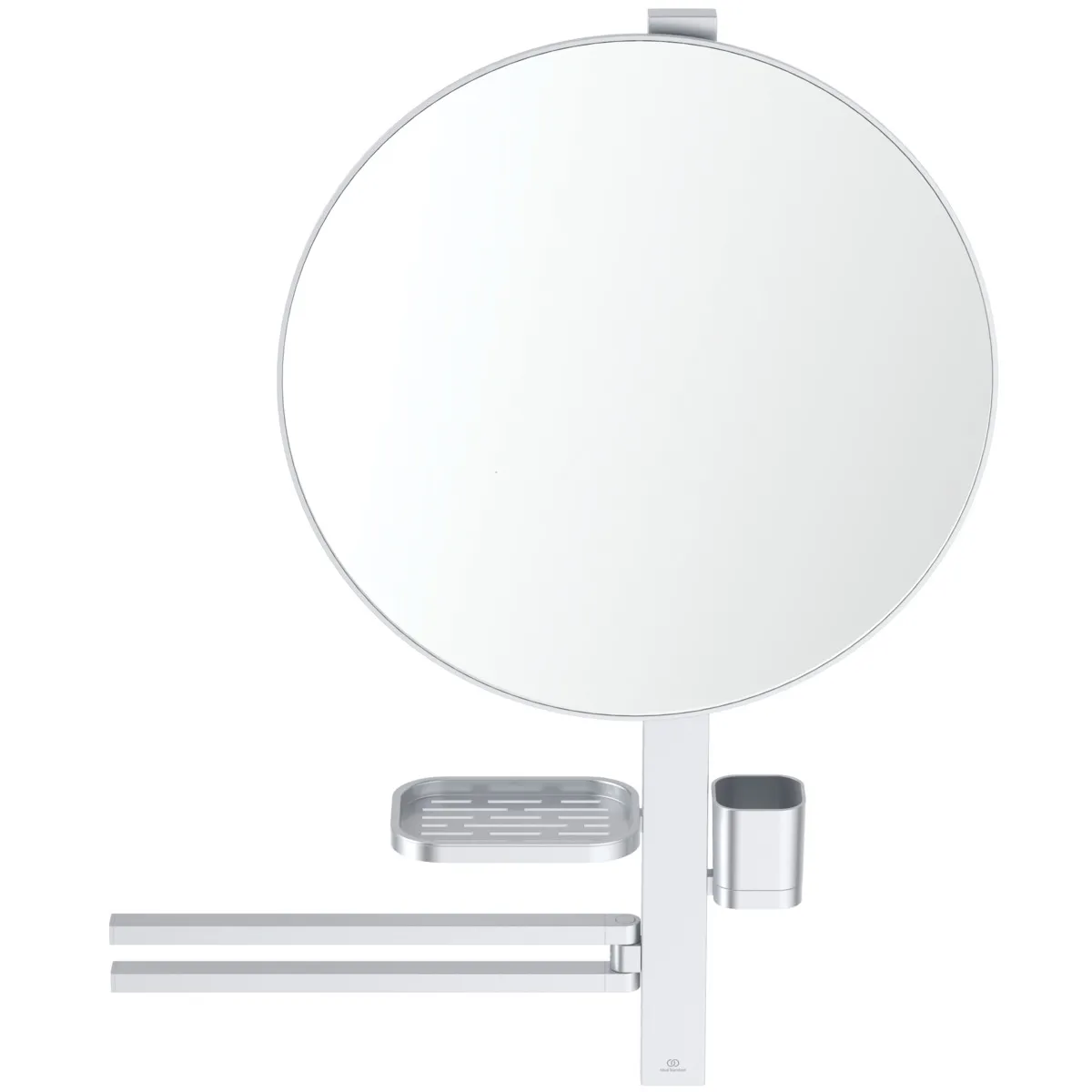 Beauty Bar Accessoires-Kombination Alu+ L800 mit Spiegel Durchmesser 500mm Rose