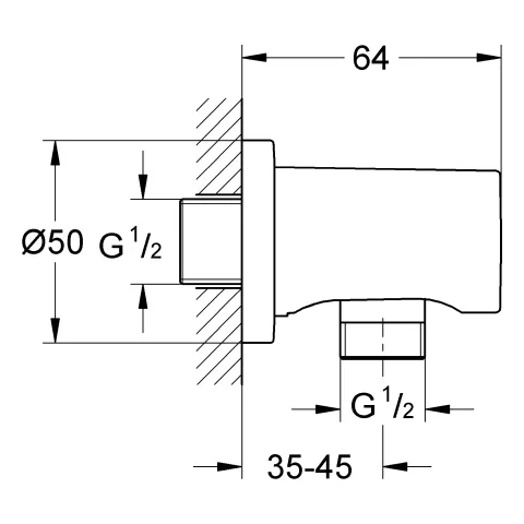 Grohe Rainshower Wandanschlussbogen 22118, runde Rosette, phantom black Grohe Rainshower Wandanschlussbogen 22118, runde Rosette, phantom black