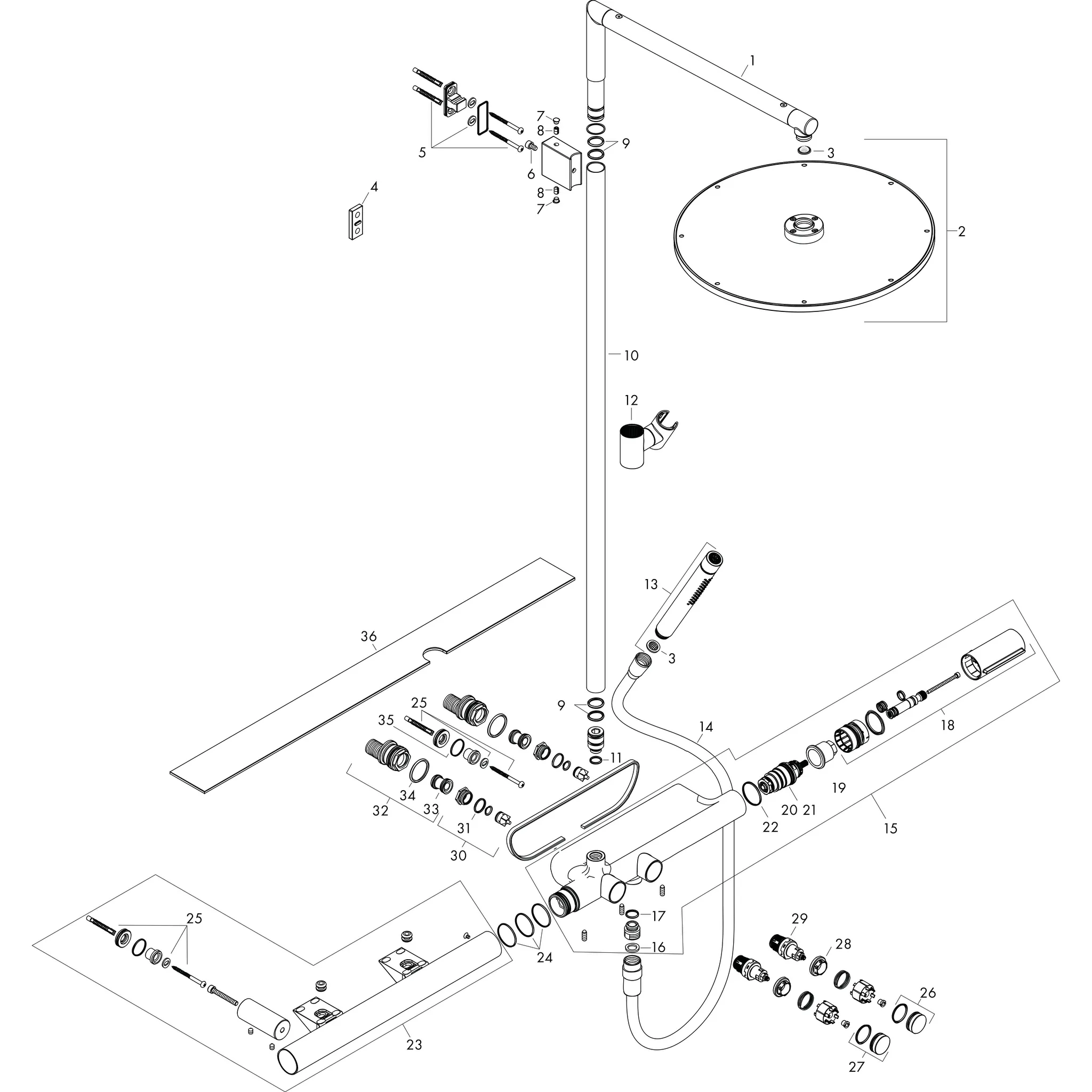 Showerpipe 800 Axor chrom Showerpipe 800 Axor chrom