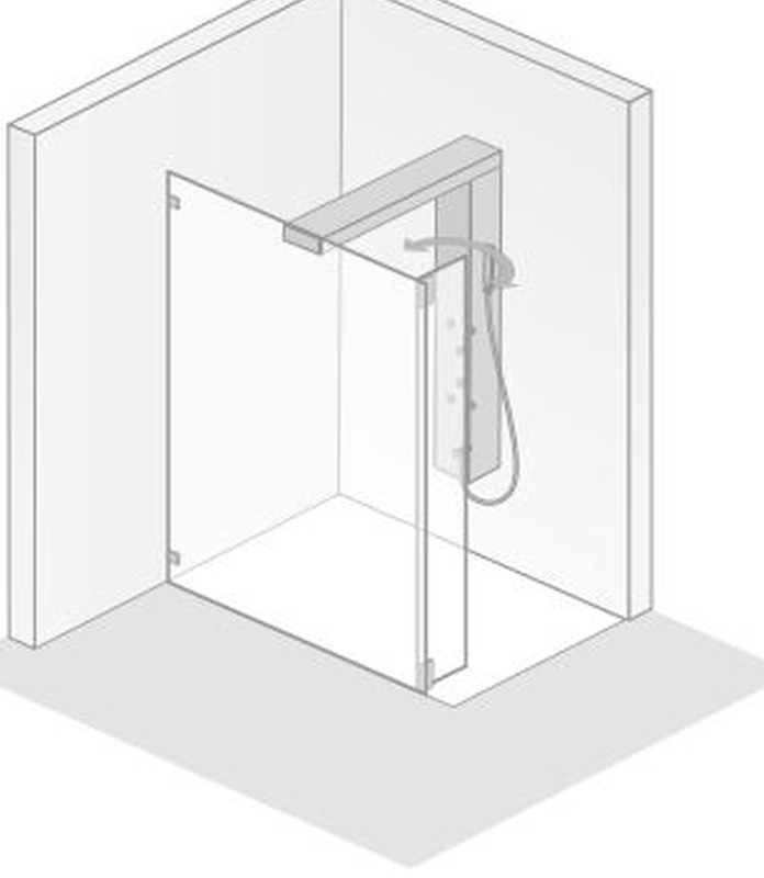 HSK rahmenlose Duschabtrennung Walk-In Frontelement mit beweglichem Seitenteil links „Lavida“ Glas Linea 01 (80 cm) HSK rahmenlose Duschabtrennung Walk-In Frontelement mit beweglichem Seitenteil links „Lavida“ Glas Linea 01 (80 cm)
