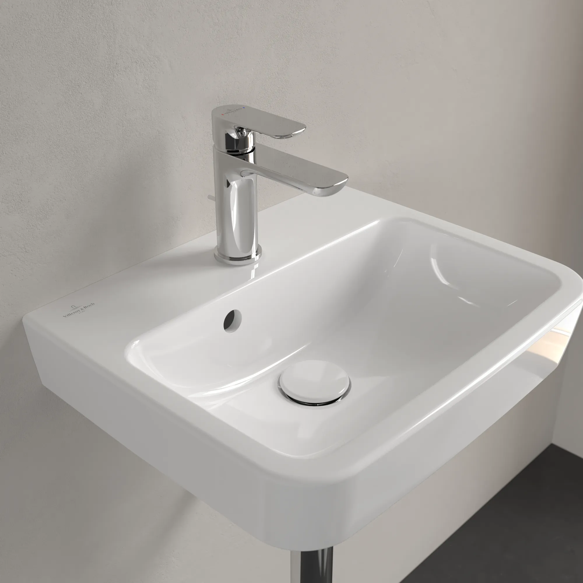 Villeroy & Boch Einbau-/Aufsatz Handwaschbecken geschliffen „O.novo“ 450 × 370 × 160 mm, für Becken mittig, mit Hahnlochbohrung, Hahnlochposition mittig in Weiß Alpin Villeroy & Boch Einbau-/Aufsatz Handwaschbecken geschliffen „O.novo“ 450 × 370 × 160 mm, für Becken mittig, mit Hahnlochbohrung, Hahnlochposition mittig in Weiß Alpin