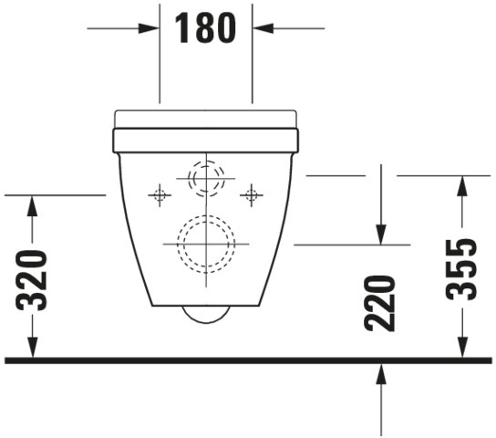 Wand-WC Starck 3 Comfort 545 mm Tiefspüler, Sitzhöhe +50 mm, weiß