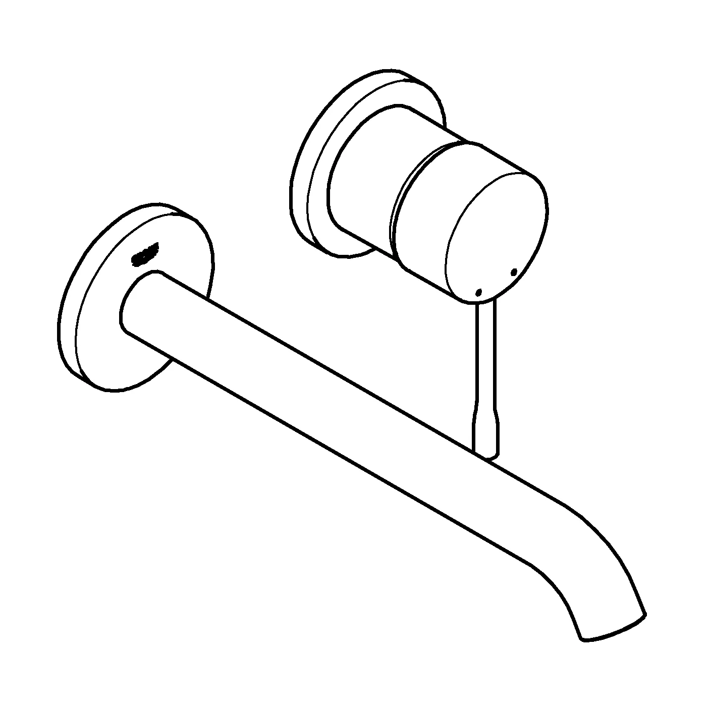 Grohe Essence 2-Loch-Waschtischbatterie Wandmontage hard graphite gebürstet Grohe Essence 2-Loch-Waschtischbatterie Wandmontage hard graphite gebürstet